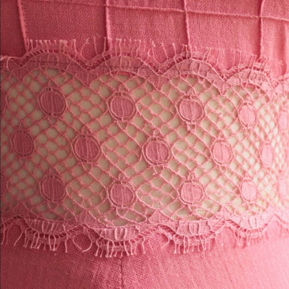 Vintage pink cotton maxi dress - Picture 2 of 9